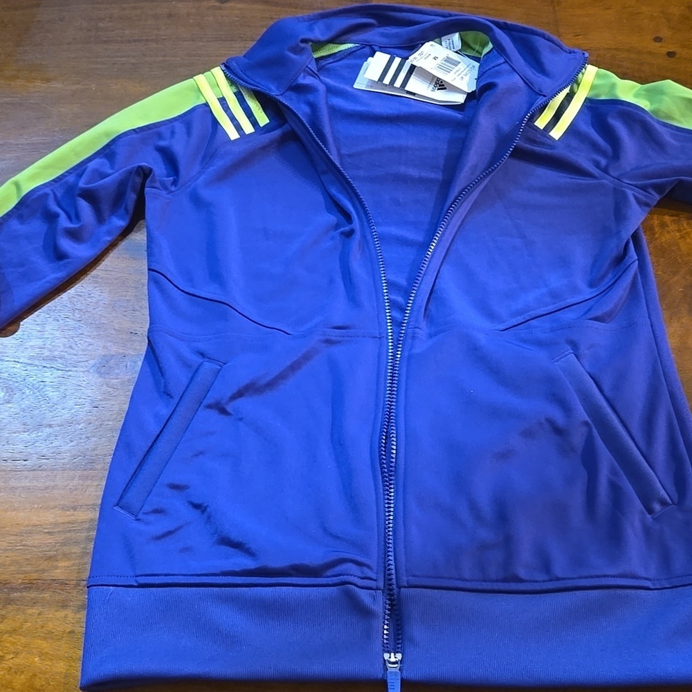 NWT Adidas Big Score Jacket Purple and Lime Green Size Medium - Picture 6 of 9